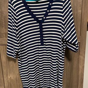 Torrid Navy and White Striped Top